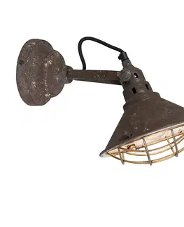 Nastenne lampy Vintage nástenné a stropné svietidlo hnedé sklopné - Barrack