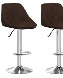 Barové stoličky Barová stolička 2 ks umelá koža / chróm Dekorhome Sivá