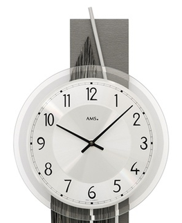 Hodiny Dizajnové nástenné kyvadlové hodiny 7458 AMS 67cm