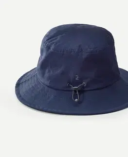 čiapky Pánsky trekingový klobúk Travel 100 s ochranou proti UV modrý