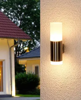 Vonkajšie nástenné svietidlá Lindby Vonkajšie nástenné LED svietidlo Gabriel oceľ