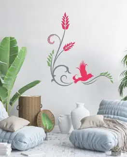 Šablóny na maľovanie Šablóny na stenu - Ornament s vtáčikom