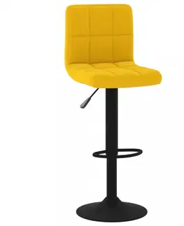 Barové stoličky Barová stolička zamat / kov Dekorhome Žltá