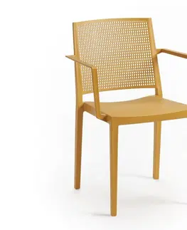 Jedálenské zostavy Jedálenská stolička GRID ARMCHAIR Rojaplast Horčicová