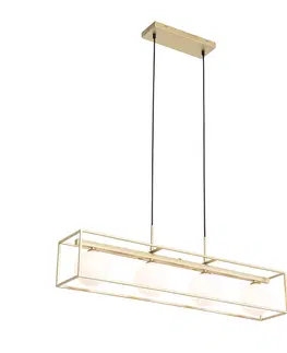 Zavesne lampy Dizajnové stropné svietidlo zlaté s bielymi 4 svetlami - Aniek
