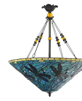 Závesné svietidlá Clayre&Eef Závesná lampa 5975 farebný Tiffany design