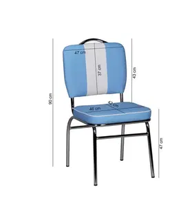 Stoličky do jedálne Retro stolička Elivis Modrá/biela