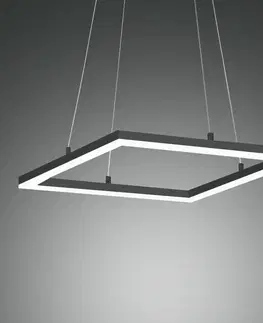 Závesné svietidlá Fabas Luce Stropné LED svietidlo Bard 42x42 cm antracit