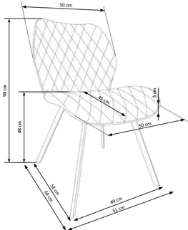 Jedálenské stoličky HALMAR K360 jedálenská stolička horčicová / čierna