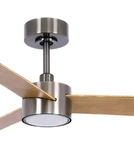 Stropné ventilátory so svetlom Beacon Lighting Stropný LED ventilátor Climate IV, nikel/teak