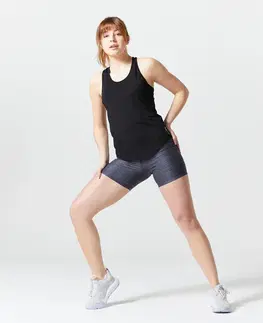 fitnes Dámske tvarujúce šortky na fitness sivé melírované