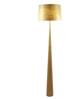 Stojacie lampy Aluminor Stojaca lampa Totem LS kov dyhované pravým drevom