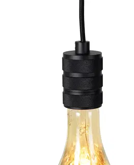 Zavesne lampy Dizajnové závesné svietidlo čierne so zástrčkou vrátane LED svietidla stmievateľné - Cavalux