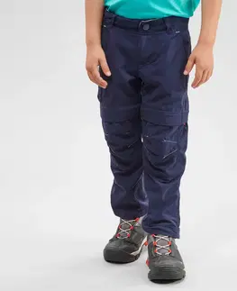 nohavice Detské odopínateľné turistické nohavice MH500 Kid pre 2 až 6 rokov modré