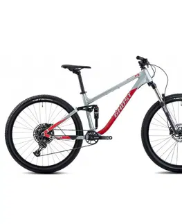 Bicykle Celoodpružený bicykel Ghost Kato FS Base 27.5 - model 2024 Grey/Red - S (15,5", 157-167 cm)