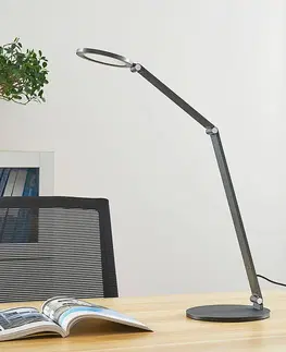 Stolové lampy na písací stôl Lucande LED lampa na písací stôl Mion so stmievačom