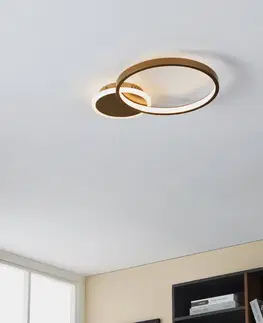 Stropné svietidlá EGLO LED stropné svietidlo Gafares s diaľkovým ovládaním okrúhle zlaté