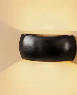 Nástenné svietidlá SOLLUX LIGHTING Nástenné svetlo Bow up/down keramika čierna 32 cm
