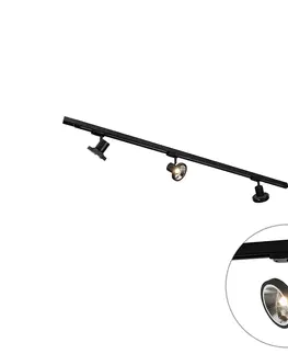 Kolajnicove svietidla Koľajnicový systém s 3 bodmi čierna pravá vrátane 3-fázovej LED - Iconic Jeany