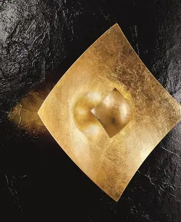 Nástenné svietidlá Kögl Nástenné svetlo Quadrangolo lístkové zlato 50x50cm