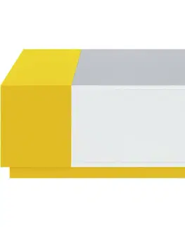 Sektorový nábytok Konferenčný stolík Mobi MO-16 biela / žltá