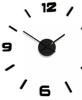 Hodiny 3D Nalepovacie hodiny Diy Admirable Sweep Eko z254g-2, čierne 75cm