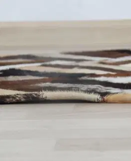 Koberce a koberčeky KONDELA Typ 2 kožený koberec 200x300 cm vzor patchwork