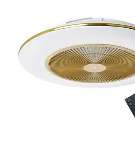 Ventilátory  LED Stmievateľné stropné svietidlo s látorom ARIA LED/38W/230V zlatá + DO 