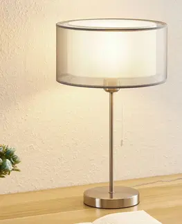 Lampy na nočný stolík Lindby Lindby Taxima stolná lampa, sivá