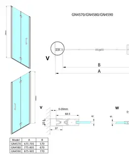 Sprchovacie kúty GELCO - LORO Sprchové dvere skladacie 900 číre sklo GN4590
