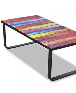 Sklenené Konferenčný stolík s potlačou kov / sklo Dekorhome Farby