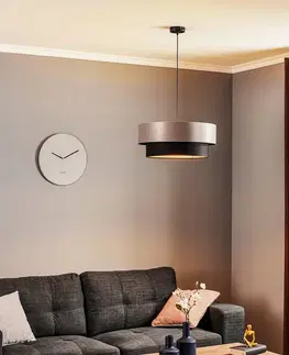 Závesné svietidlá Maco Design Závesná lampa Dorina, strieborná/čierna Ø 50 cm