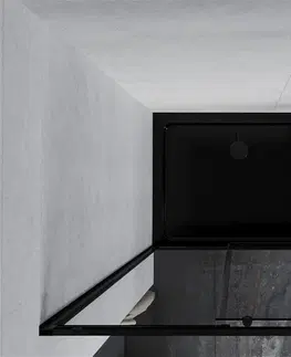 Vane MEXEN/S - Apia Sprchovací kút 140x70 cm, transparent, čierna + vanička so sifónom 840-140-070-70-00-4070B