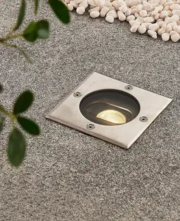 Nájazdové svietidlá Lucande Zapustené podlahové LED svietidlo Doris hranaté