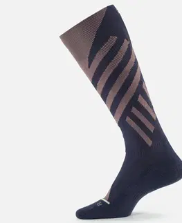 alpinizmus Lyžiarske ponožky 500 hnedo-modré