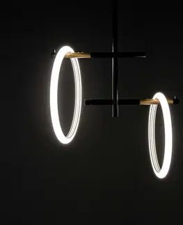 Stropné svietidlá Marchetti Stropné LED svietidlo Ulaop, dva kruhy, čierne