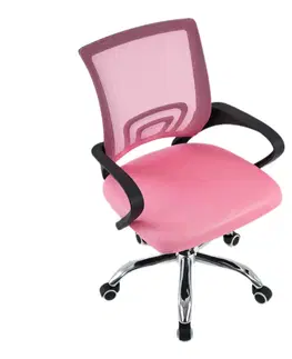 Kancelárske kreslá Kancelárska stolička, ružová/čierna, DEX 4 NEW