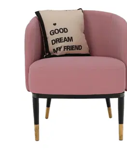 Stoličky Dizajnové kreslo, ružová/béžová, KALILA