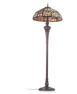 Stojacie lampy Clayre&Eef Luxusná stojaca lampa Lindsay v štýle Tiffany