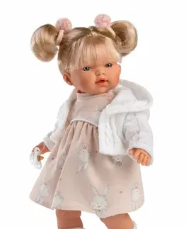 Hračky bábiky LLORENS - 33140 ROBERTA - realistická bábika so zvukmi a mäkkým látkovým telom - 33 cm