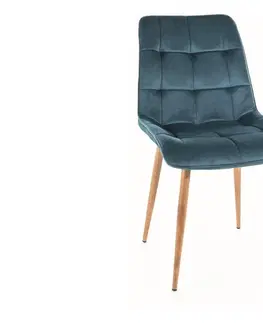 Jedálenské stoličky KIK D čalúnená stolička, zelená