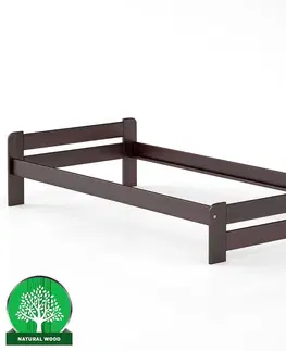 Drevené postele Posteľ borovica LK099–100x200 orech