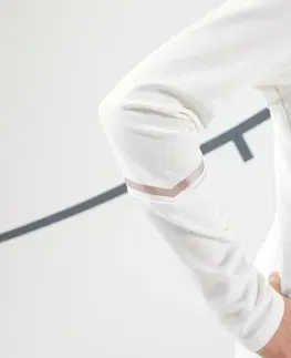 bedminton Dievčenské tenisové termotričko s dlhým rukávom 1/2 zips biele