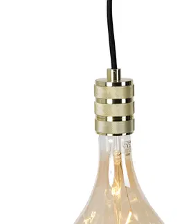 Zavesne lampy Závesná lampa zlatá so zástrčkou vrátane PS160 goldline stmievateľná - Cavalux