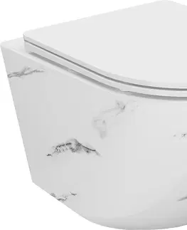 Záchody MEXEN - Lena Závesná WC misa vrátane sedátka s slow-slim, Duroplastu, biely kameň 30224092