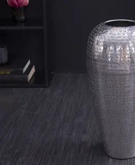 Dekorácie LuxD Dizajnová váza Khalil 50 cm strieborná