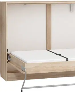 Postele MEBLOCROSS Roger výklopná posteľ s roštom sonoma svetlá / biela