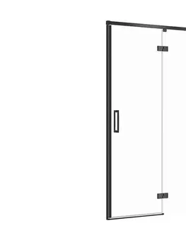 Sprchovacie kúty CERSANIT - Sprchové dvere LARGA ČIERNE 120X195, pravé, číre sklo S932-126