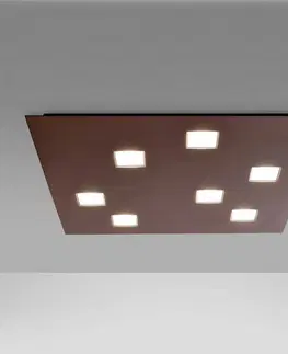 Stropné svietidlá Fabbian Fabbian Quarter hnedé stropné LED svetlo 7-pl.