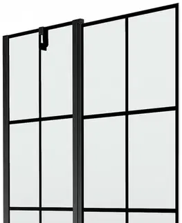 Sprchové dvere MEXEN - Flip vaňová zástena 1-krídlo 100 x 150 cm, čierna vzor, čierna 894-100-101-70-77